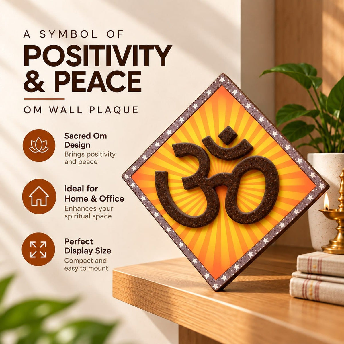 Handcrafted Cow Dung Om Wall Hanging | Eco-Friendly Spiritual Home Décor | Traditional Indian Wall Plaque